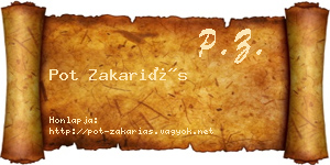 Pot Zakariás névjegykártya